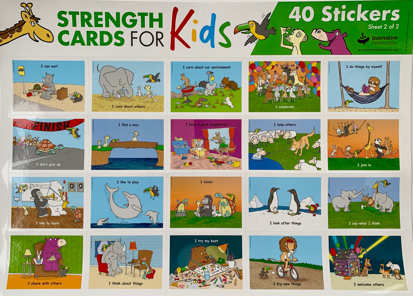 Strengths Stickers for Kids (40 stickers)